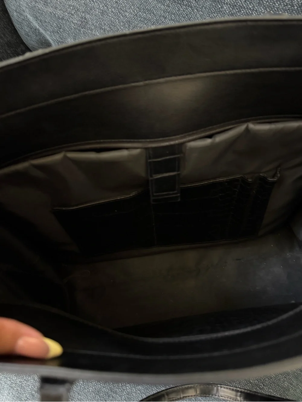 Béis Large Work Tote in Black Croc